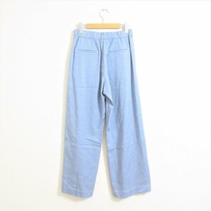 新品 未使用 21SS 23区 ニジュウサンク ツイルタック センタープレス ワイドパンツ 38 ライトブルーの画像2