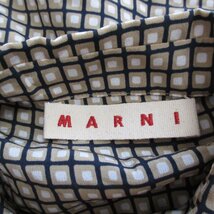 美品 20SS MARNI マルニ 総柄 シルク100％ 長袖 プルオーバー シャツ ブラウス 40 マルチカラー_画像3