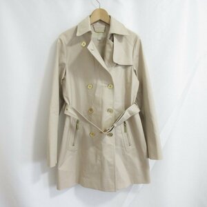  beautiful goods MICHAEL KORS Michael Kors gold button stretch waist belt double breast trench coat XS beige 091