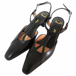  unused ALKAa LUKA leather strap mules sandals 34 1/2 22cm corresponding black 