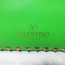 美品 VALENTINO ヴァレンティノガラヴァーニ レザー ロックスタッズ 2way ショルダーバッグ ハンドバッグ グリーン_画像7