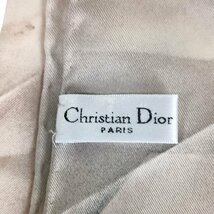 美品 Christian Dior クリスチャンディオール シルク100％ 花柄 大判スカーフ バンダナ グレー×ブラック J0804_画像6