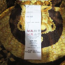 美品 90’S GIANNI VERSACE ジャンニヴェルサーチ ヴィンテージ シルク100％ バロック柄 オーバーサイズシャツ 46 イエロー×ブラック_画像7