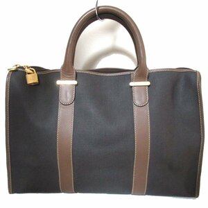  beautiful goods dunhill Dunhill key &katena attaching PVC× leather Boston bag travel bag brown group 