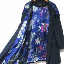 美品 18SS ETRO エトロ 総柄裏地 ドローストリング フーデッドコート 42サイズ ネイビー_画像3