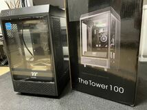 中古　thermaltake the tower 100 ＆ silverstone ST75F-PT ＆ NOCTUA NF-A14（ファン３個）＆ケーブル（SST-PP05E）とおまけケーブル_画像1