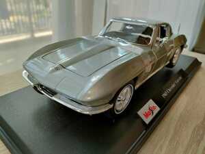 **[ unused ][ postage included ] Maisto 1/18 1965 Chevrolet Corvette silver **