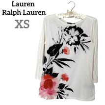 高級婦人服　Lauren Ralph Lauren 長袖トップス　ホワイト　花柄　XS_画像1