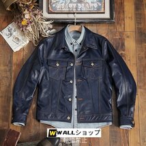 本革 メンズファッション レザージャケット 牛革 本革ジャン シンプル 高品質 防風コート_画像1