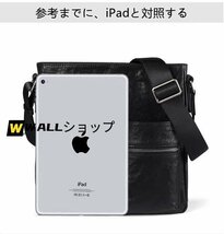 本革 メンズ ショルダーバッグ 斜め掛け ビジネスバッグ iPad対応 PC収納 大容量 肩掛け鞄 カジュアルバッグ 通勤通学_画像6