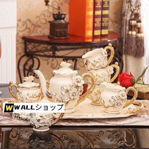 4客セット 西洋ティー・コーヒーカップセット カップ 花柄 姫系 雜貨 陶磁器 ティーセット