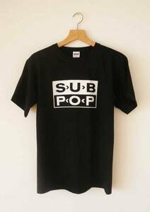 【新品】Sub Pop Tシャツ Mサイズ Nirvana Sonic Youth 90s オルタナ bk カート・コバーン シルクスクリーンプリント