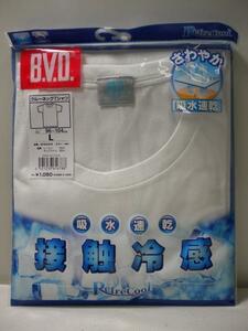 ＜肌着館＞BVD 接触冷感 クルーネックTシャツ 白 L 30%off