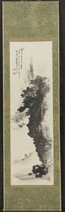 Art hand Auction 1105 [复制] 森庆园的挂轴, 纸上夏日风景, 绘画, 日本画, 景观, 风与月