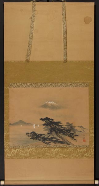 安藤松観 菖蒲 美術名典掲載作家 肉筆 掛軸 掛け軸 新品 style=width