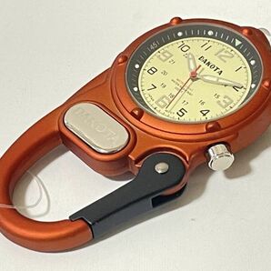 7-19 DAKOTA ダコタ WATCH COMPANY ミニクリップ オレンジ 3805-1 稼動品 新品の画像2