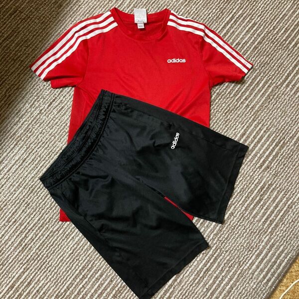 上下セット ハーフパンツ adidas 半袖Tシャツ ショートパンツ