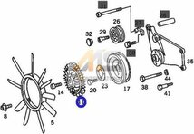 【M's】W201 ベンツ 190Eクラス(M103) 純正OEM ファンカップリング ファンクラッチ ファンドライブ 1032000422 1032000322 1032000622_画像3