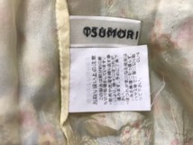 1594　レディース　【　TSUMORI CHISATO　】絹100％　半袖ニット切り替えカットソー　フロントボタン　サイズ：２　色：ベージュ柄入り_画像6