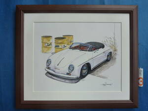 ★BOWイラスト額■ポルシェ356Aスピードスター■No.195■Porsche356A Speedstar■