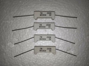 (2/8) 4個セット セメント抵抗 26Ω K 7W 固定抵抗 電力用抵抗 MICRON ミクロン