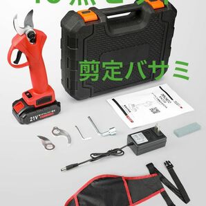 電動剪定バサミ【2023改良モデル 引金連動機能】充電式 21V バッテリー 充電式 コードレス 充電器