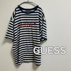 送料無料 匿名配送 GUESS ゲス ボーダーTシャツ 半袖Tシャツ カットソー