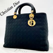 【美品・人気モデル】Christian Dior クリスチャンディオール トートバッグ ハンドバッグ レディディオール A4収納 ナイロン ブラック_画像1