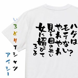 ハゲ系半袖Tシャツ【ハゲはモテない？やれやれ見る目のない女に媚びてろよ】おもしろTシャツ　ネタTシャツ