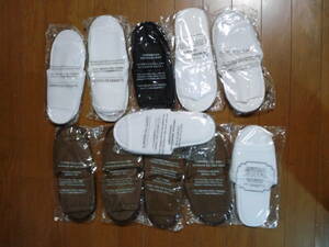 * prompt decision new goods unopened goods portable slippers / travel for slippers / hotel slippers ~ disposable slippers free size white 5 pair * tea 5 pair * black 1 pair = total 11 pair 