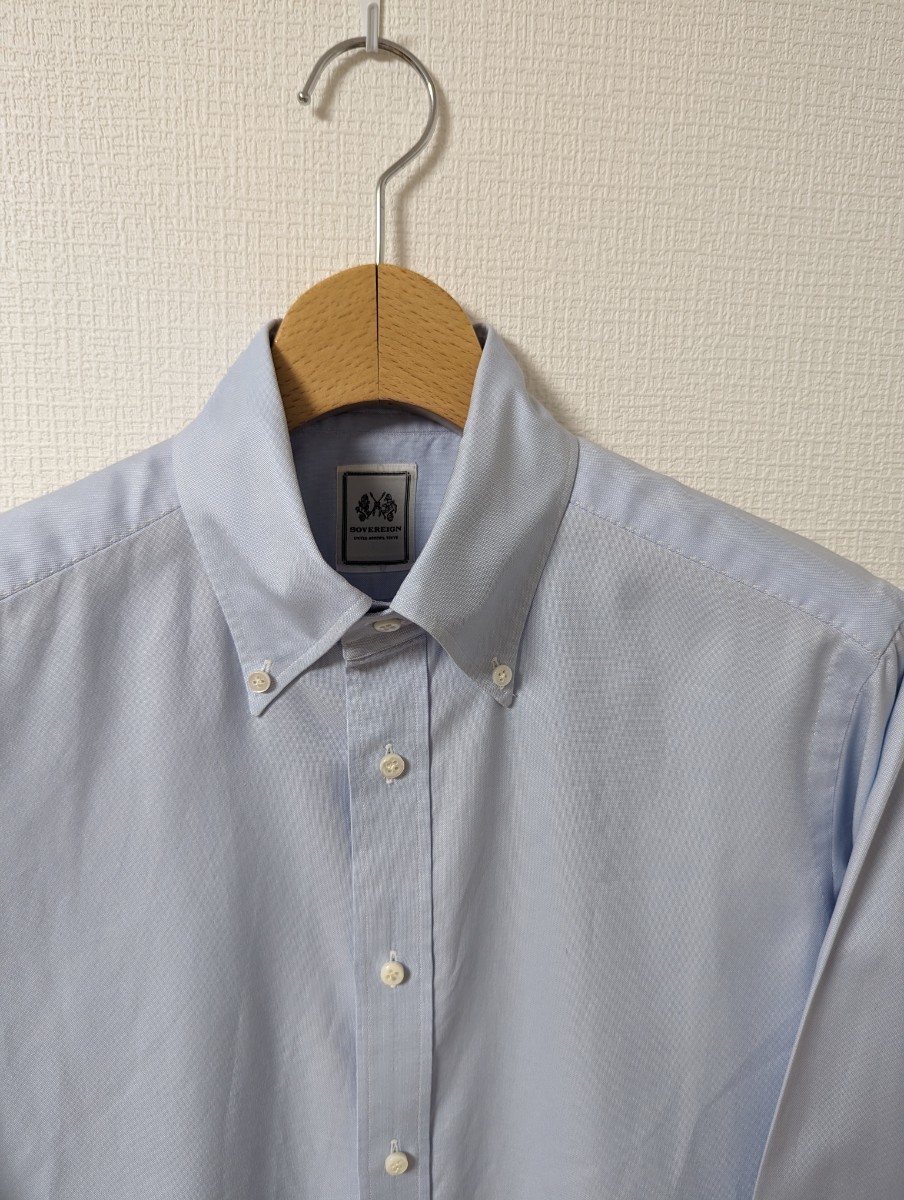 極美品 ORIAN オリアン シャツ ドレスシャツ 39 ブルー ピンオックス