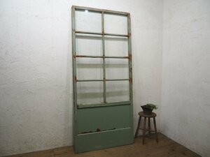 taN0057*[H193,5cm×W87cm]* antique * paint. peel off . large wooden glass door * fittings sliding door sash car Be store furniture retro N pine 