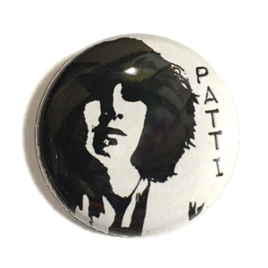 25mm 缶バッジ Patti Smith (WB )　パティスミス New York Punk Power pop New Wave 詩人 Ramones Blondie