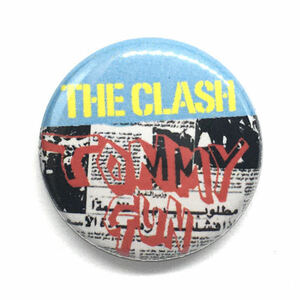 25mm 缶バッジ CLASH TOMMY GUN クラッシュ トミーガン Punk Joe Strummer ジョーストラマー