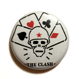 25mm 缶バッジ The Clash Skull Card Combat Rock クラッシュ コンバットロック