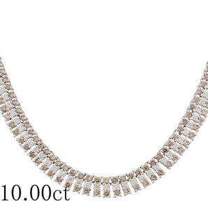 ダイヤモンド/10.00ct 3重デザイン ネックレス K18WGの画像1