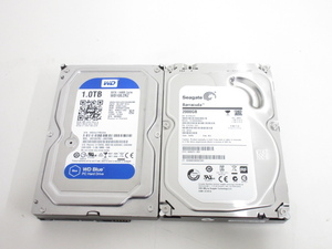 S2439S 3.5インチHDD2個セット★ 2TB/Seagate Barracuda ST2000DM001 ☆1TB/WesternDigital WD10EZRZ ★CrystalDiskInfo正常判定