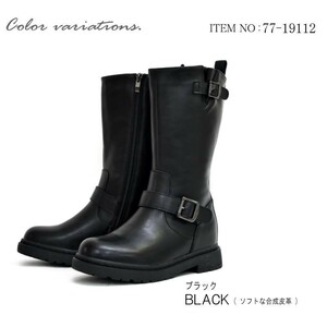  new goods free shipping! super popular in heel engineer boots middle black boots BOOTS 22