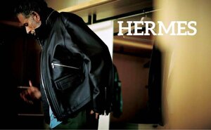 即決　新品タグ、付属品付　LEON掲載　幻モデル　HERMES　エルメス　最高峰　鹿革　ディアスキン　レザージャケットコート☆44　ブラック