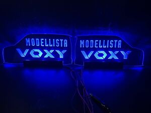 ** Voxy 90 series Modellista high luminance blue LED triangle window A pillar shines plate left right set **