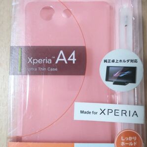 Xperia A4用 エクスペリアZ3コンパクト用 スマホケース 保護フィルム ハンドストラップ Pink 未使用 カバー