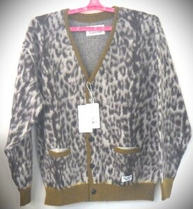 WACKOMARIA /LEOPARD MOHAIR CARDIGAN (WHITE）[23SS-WMK-KN08]