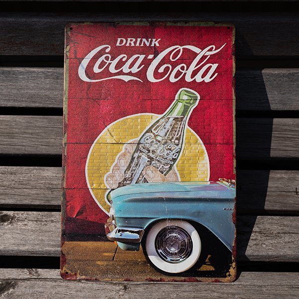 コカ・コーラ Coca Cola ブリキ看板 古い看板 カンバン 昭和レトロ