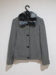 美品 東京スタイル BEST EASE ウールとシルクのジャケットコート 9号M 千鳥格子柄 検)アリスバーリー