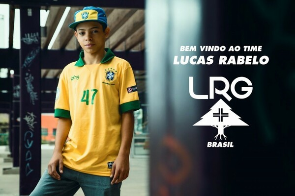 LRG M(XL相当) 2014 World Cup Capsule Collection ブラジル ユニフォーム 半袖シャツ Tシャツ LUCAS RABELO ルーカス・ラベロ スケボー