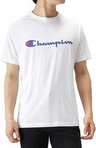 新品 Champion ベーシック ビッグロゴ Tシャツ L ホワイト 半袖 天竺素材 綿100% 定番 スクリプトプリント ショートスリーブ チャンピオン_画像3