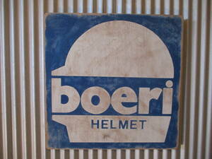 ビンテージサイン木製看板　検）BOERI HELMETヘルメットアドバタイジング企業販促ガレージカスタムBELLUSAUK50s60s70s80s