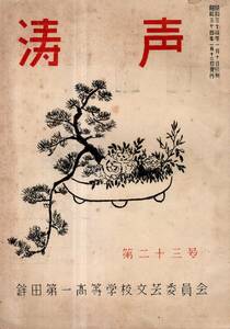 ※涛声第23号　昭和34年鉾田第一高等学校文芸委員会編発行　高校文芸誌　作文・詩・俳句等　ガリ刷　茨城県教育資料