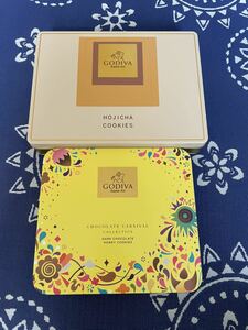 GODIVA 缶 空缶 空き缶 ゴディバ ダークチョコレート ハニークッキー ほうじ茶クッキー