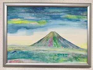 【超開運】開運絵画 レインボー レインボー富士 金運アップ 金運 風水　青富士山